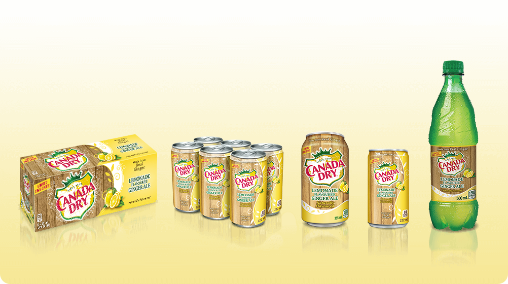 Canada Dry Club Soda Lemon-lime Products In A Box And - Lemon Ginger Ale Canada Dry (1002x560), Png Download