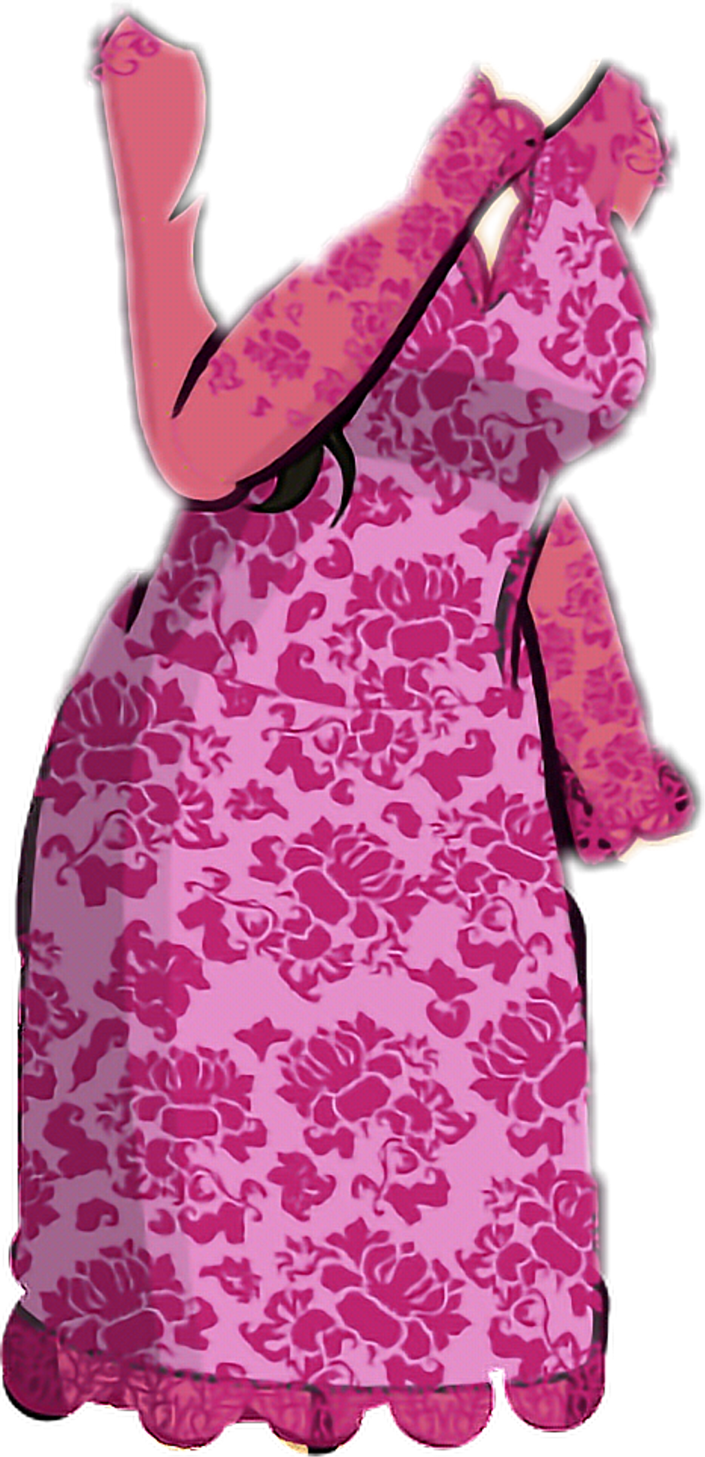 Pink Lace Dress - Pattern (1024x2114), Png Download