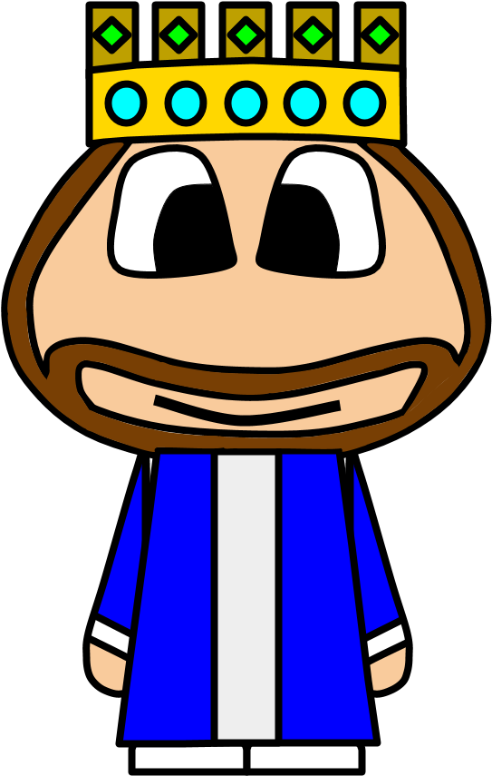 King, Crown, Big Eyes, Cartoon Person - Cartoon (816x1056), Png Download