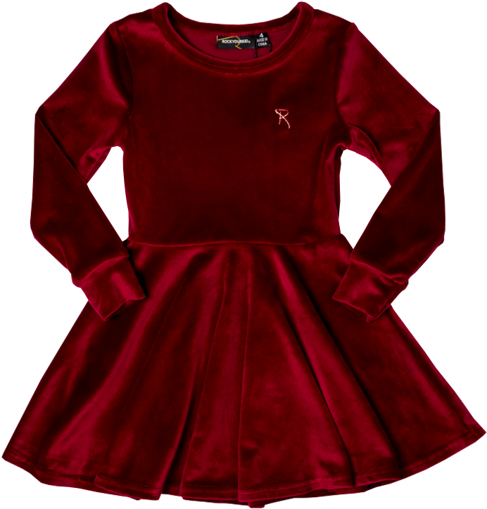 Rock Your Baby Red Velvet Dress - Kids Velvet Dress Blue (1000x1000), Png Download