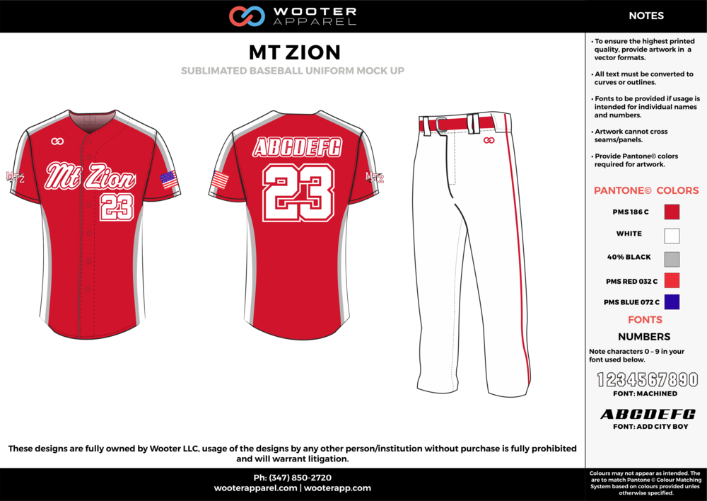 Mt Zion Red White Gray Blue Baseball Uniforms Jerseys - Black And Red Baseball Uniforms (1000x708), Png Download