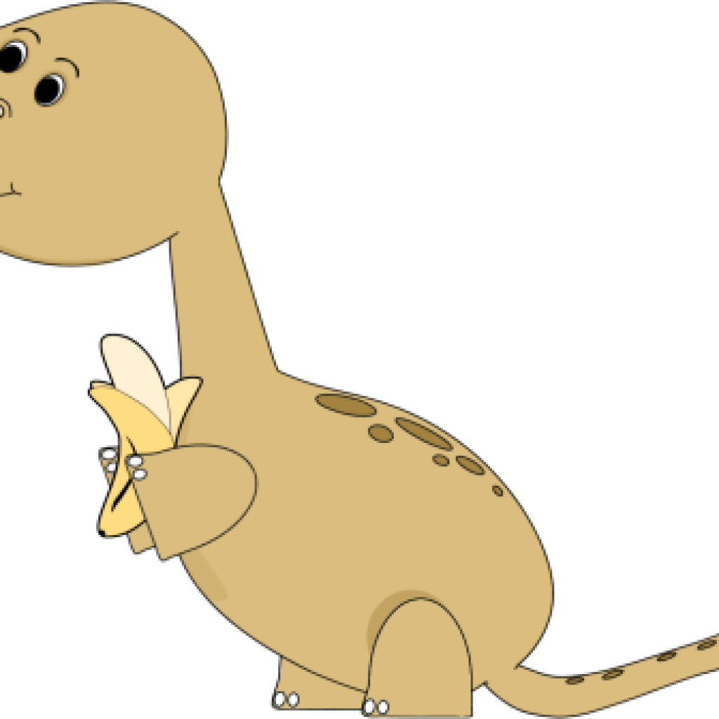 Cute Clipart Dinosaur - Dinosaur Eating A Banana (1024x1024), Png Download