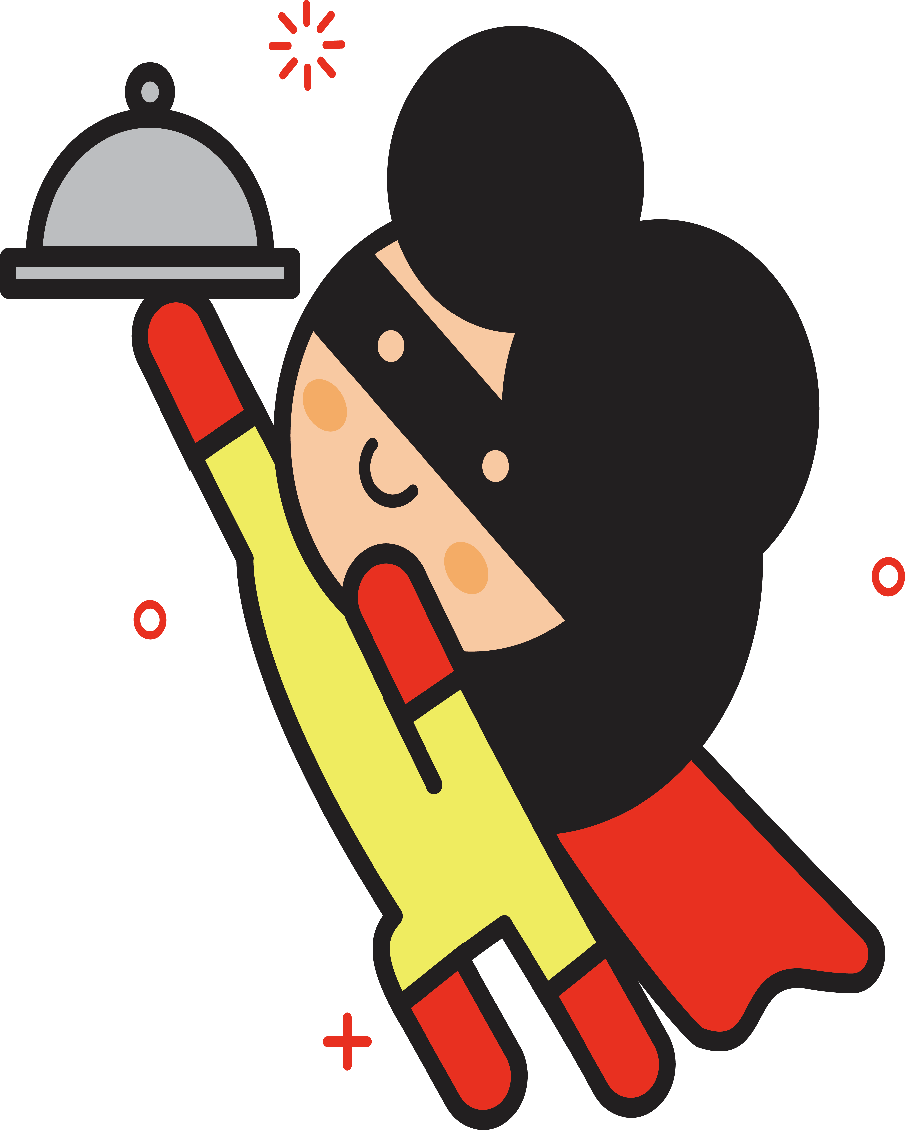 Room Service Superman Design - Room Service Clip Art (3637x4538), Png Download