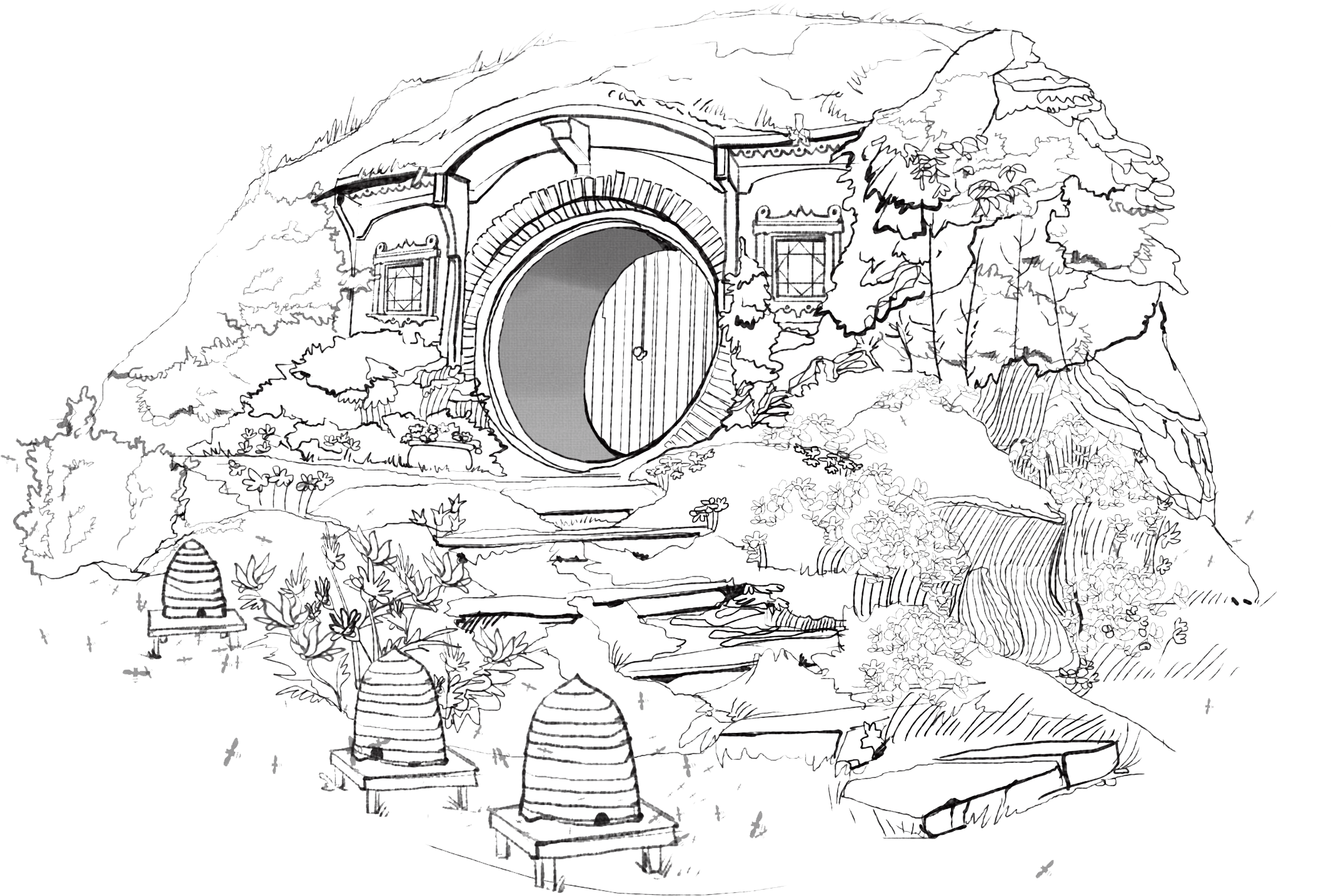 About Middle-earth Honey - Line Art (2129x1434), Png Download