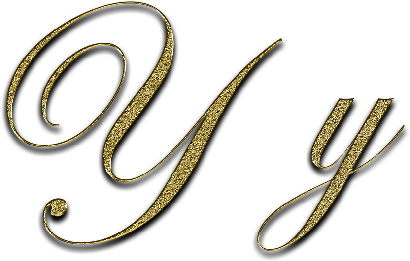 Letter, Y, Gold, Font, Letter Y, Leave, Type, Fonts - Calligraphy (960x576), Png Download