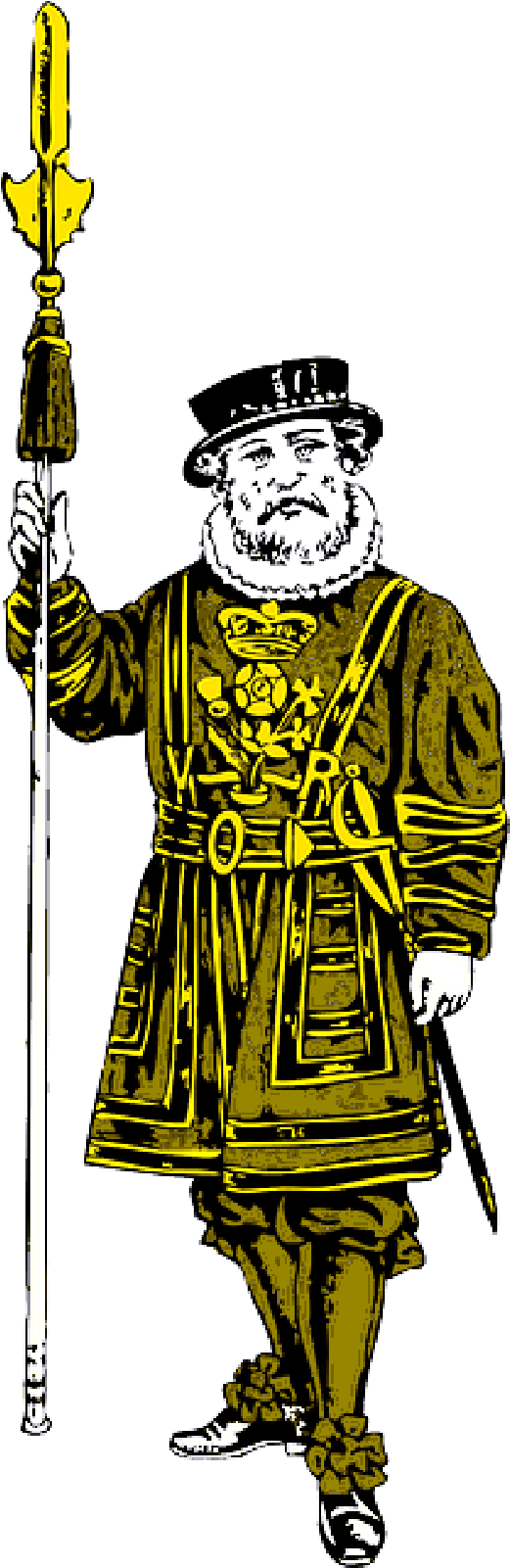 British Guard Clip Art - Beefeater Black And White (800x1600), Png Download
