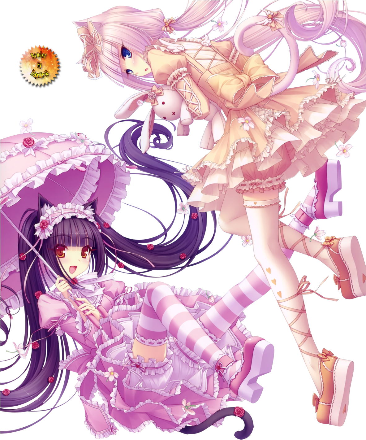 Vanilla And Chocolate Anime (1182x1500), Png Download