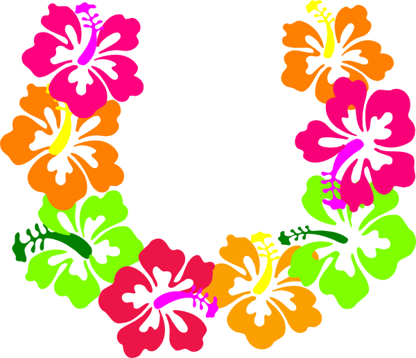 Hawaiian Flower Necklace Clipart (600x516), Png Download