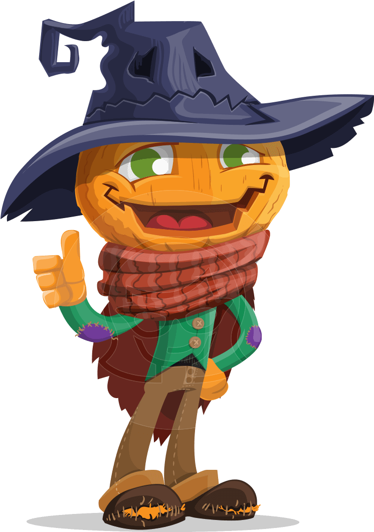 Halloween Scarecrow Cartoon Vector Character - Scarecrow Cartoon (771x1060), Png Download