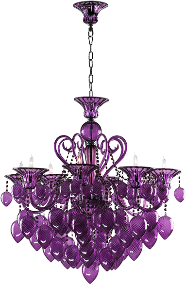 Bella Vetro Chandelier - Bella Vetro Chandelier Purple (600x600), Png Download