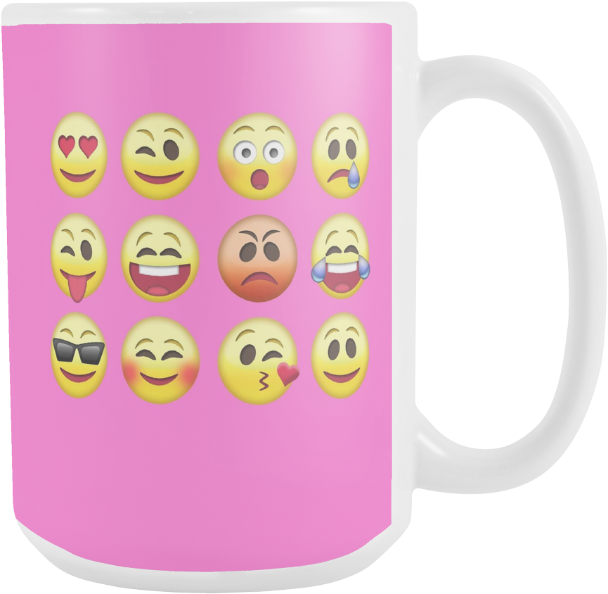 White 15oz Mug 12 Set Emoji Mug - Mug (1024x1024), Png Download