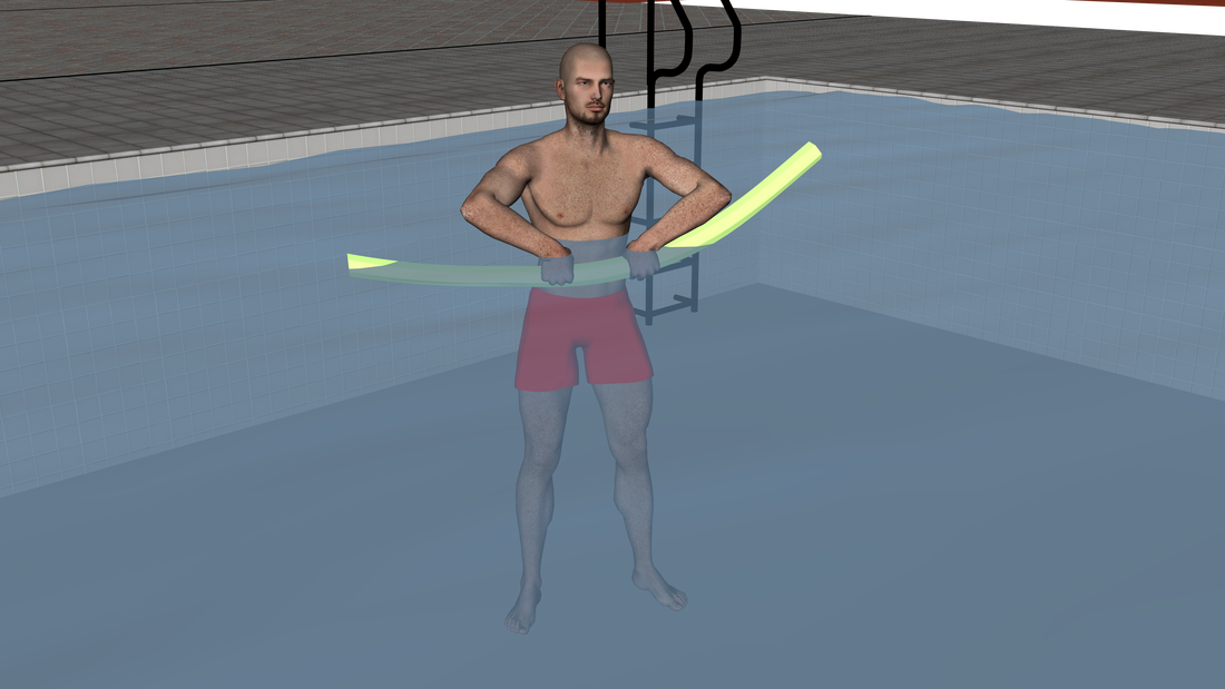 This Shallow End Exercise Using A Pool Noodle Is Great - Gymnast (1100x619), Png Download