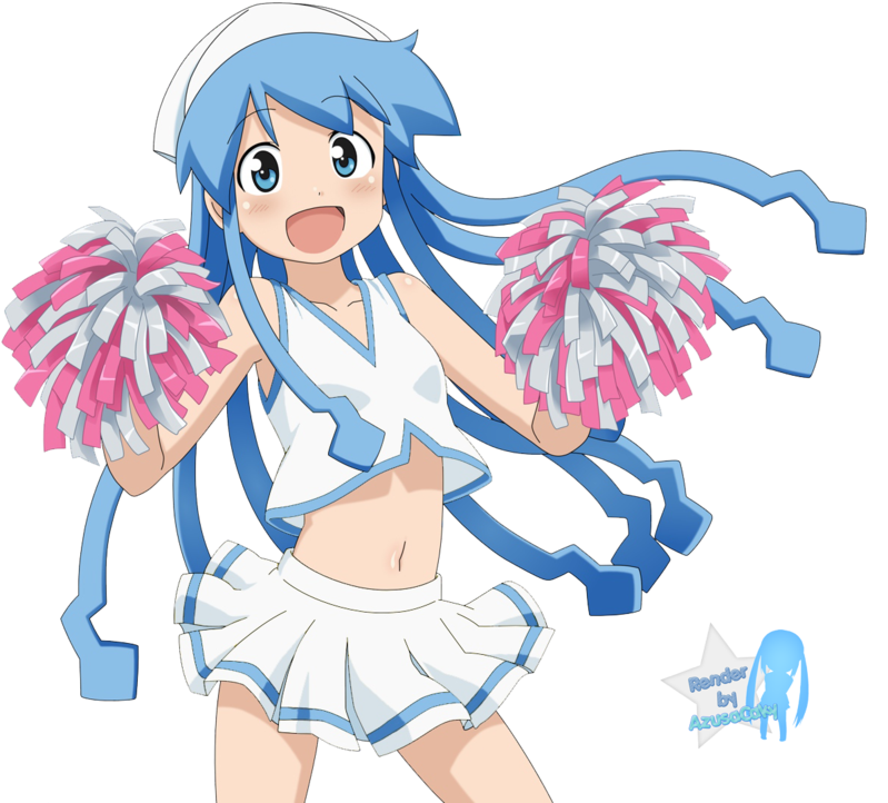 Ika Musume Cheerleader Render By Azusacaky-d5c0d95 - Squid Girl Cheerleader (900x723), Png Download