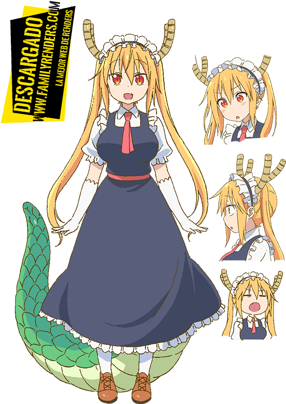 Disclaimer - Miss Kobayashi's Dragon Maid Characters (600x878), Png Download