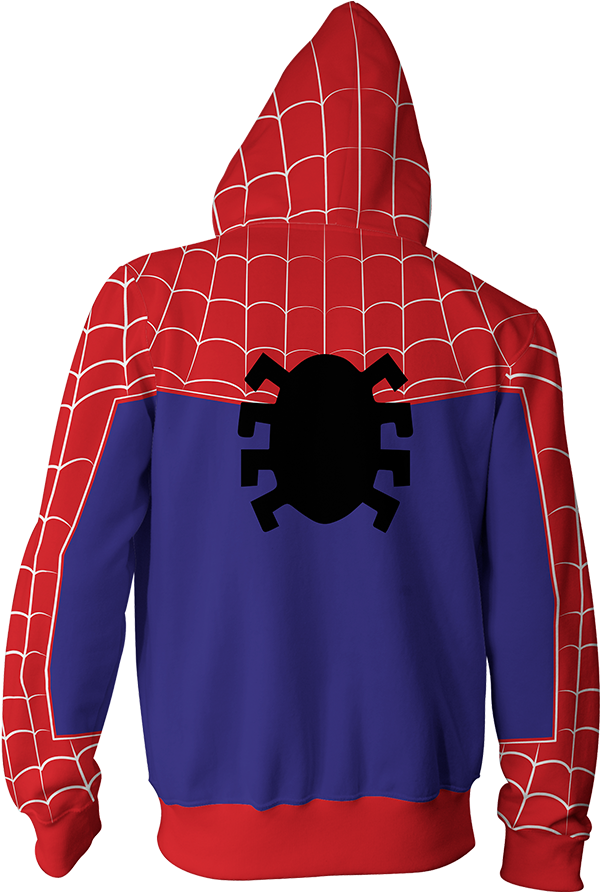 Into The Spider Verse Peter Parker Cosplay Zip Up Hoodie - Miles Morales Hoodie (1024x1024), Png Download