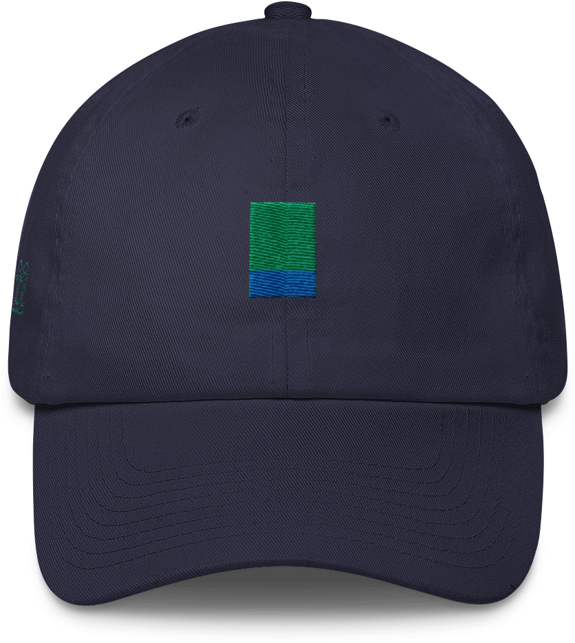 Horizon Blue/green Cotton Ball Cap - Embroidered Hat (1000x1000), Png Download