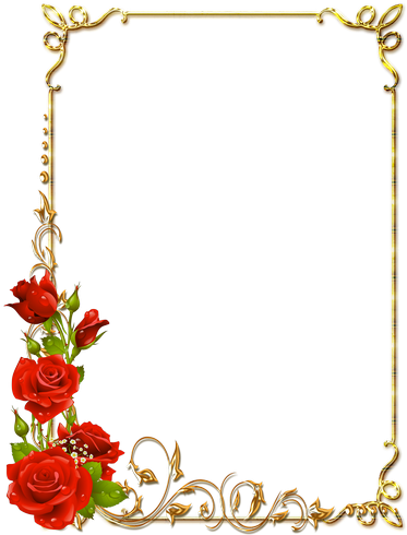 Moldura De Rosas Vermelhas Png (500x500), Png Download