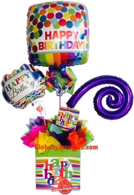 Amscan 3092801 Primary Rainbow Happy Birthday Foil (960x650), Png Download