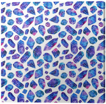 Watercolor Seamless Pattern With Galaxy Crystals Canvas - Redbubble Galaxy Crystals Scarf (400x400), Png Download