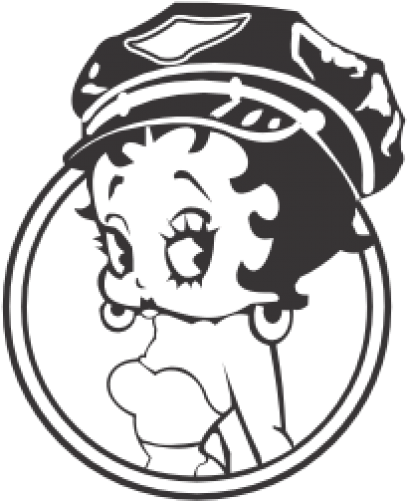 Betty Boop Dibujo Blanco Y Negro (500x500), Png Download