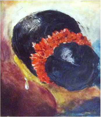 I Painted Her Hair , Her Eardrops , The Brilliance - Watercolor Paint (347x400), Png Download