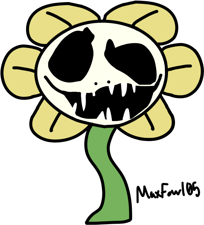 [spoilers] Drew Flowey Making That One Scary Face (720x805), Png Download