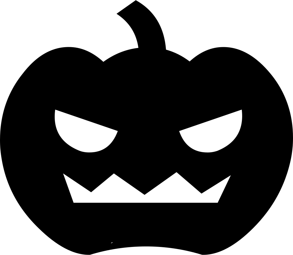 Scary Pumpkin Svg Png Icon Free Download - Halloween Pumpkin Graphic Black And White (980x854), Png Download