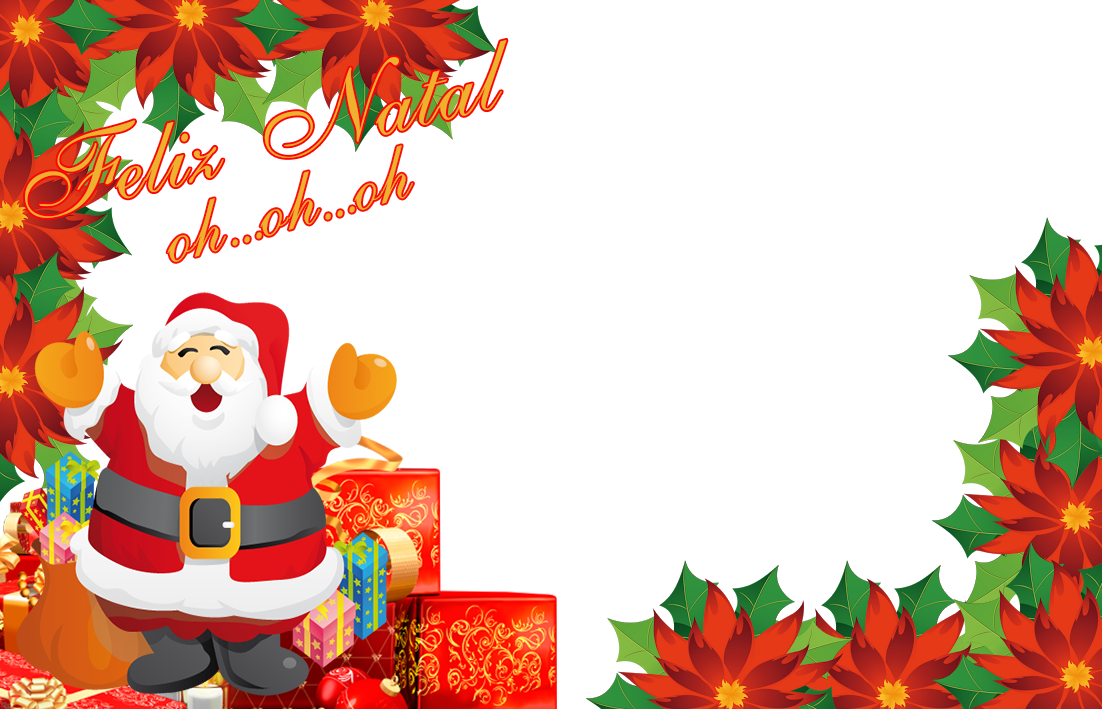 Moldura Para Fotos Natalinas Papai Noel Natal - Fat Santa King Duvet (840x540), Png Download