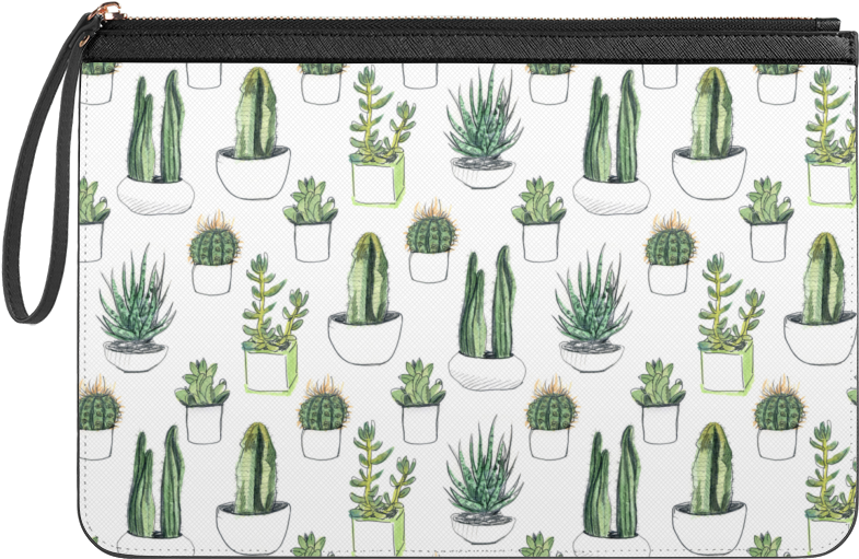 Casetify Medium Clutch Clutch Bag - Succulents Drawing (855x560), Png Download