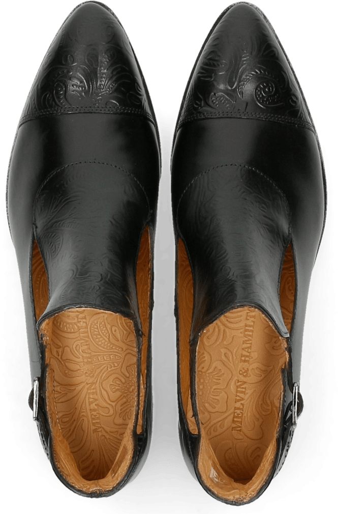 Ankle Boots Jessy 21 Floral Print Black - Leather (1024x1024), Png Download