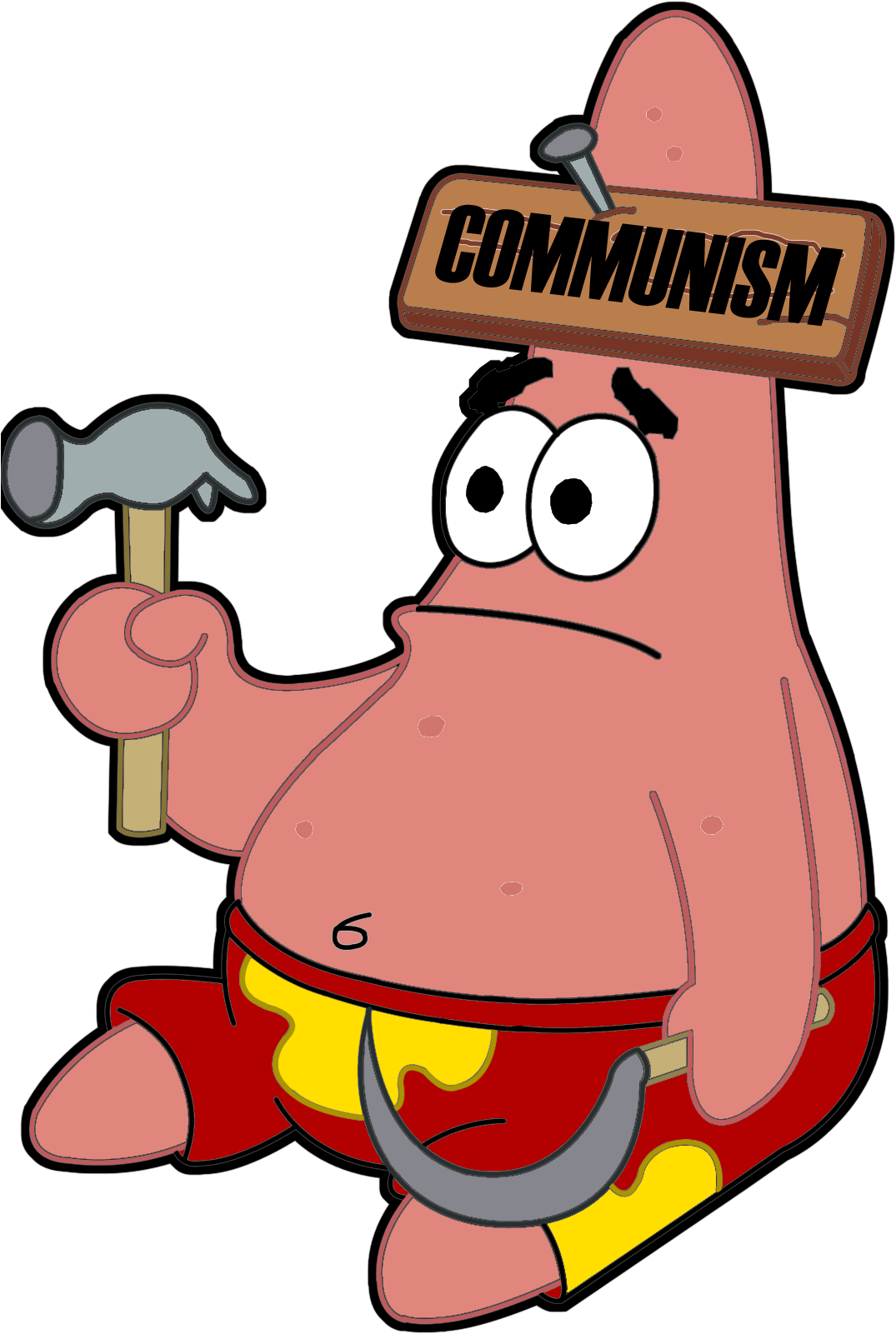 Patrick Star Stupidity Atheism Clip Art - Patrick Star Communist (1108x1642), Png Download