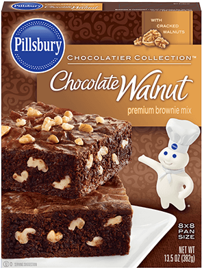 Chocolatier Collection™ Chocolate Walnut Premium Brownie - Pillsbury Brownie Mix With Nuts (400x400), Png Download