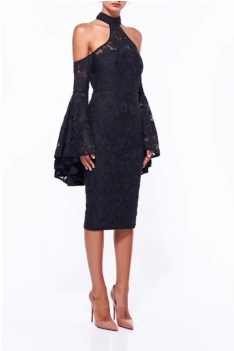 "bomb" Cocktail Black Lace & Bandage Dress - Dress (350x350), Png Download