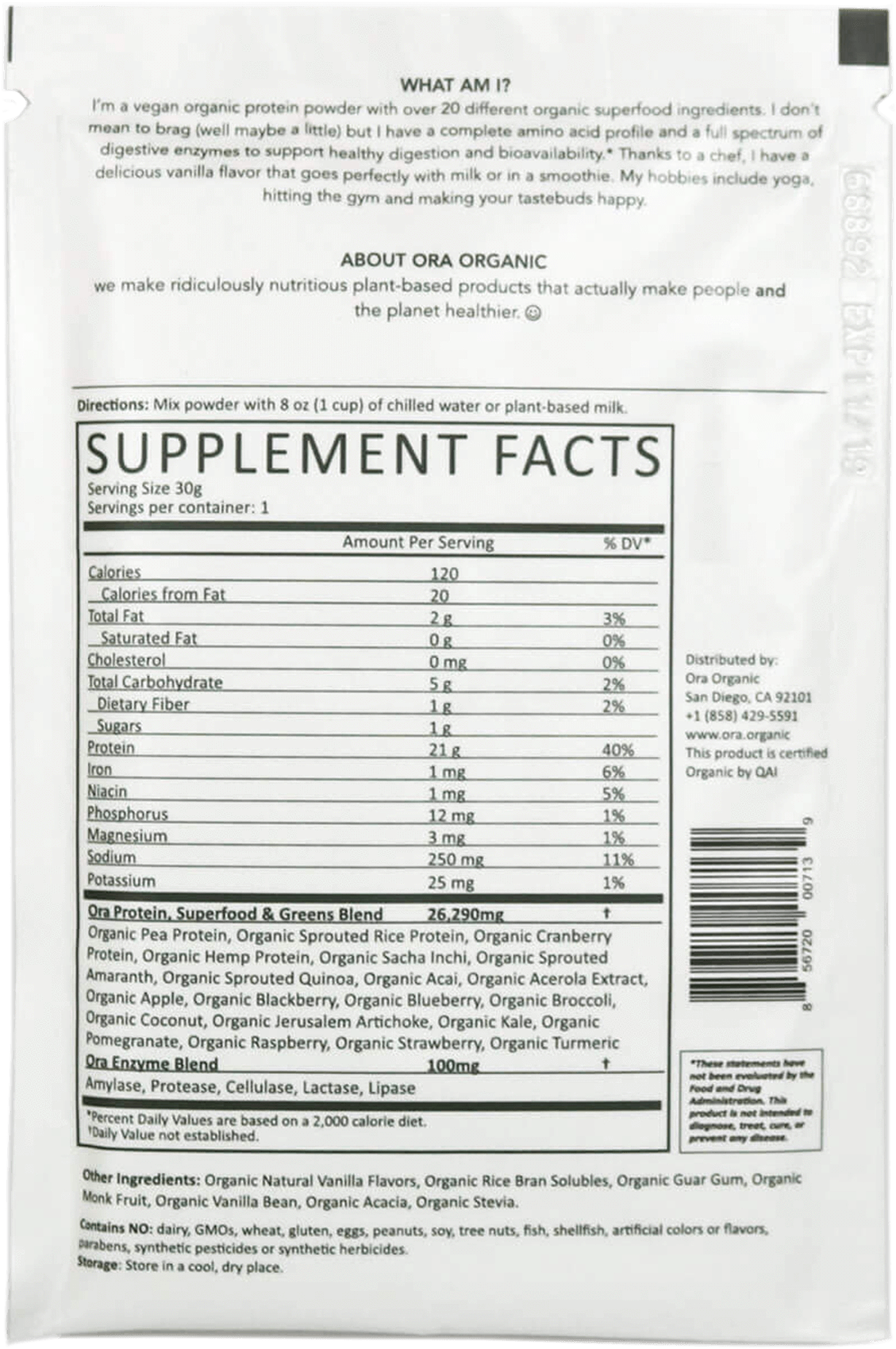 So Lean & So Clean Organic Protein Powder - Ora Organic So Lean & So Clean - Organic Protein (2000x2000), Png Download