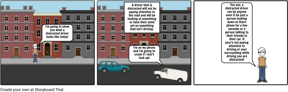 Distracted Driving - City Car (1164x385), Png Download