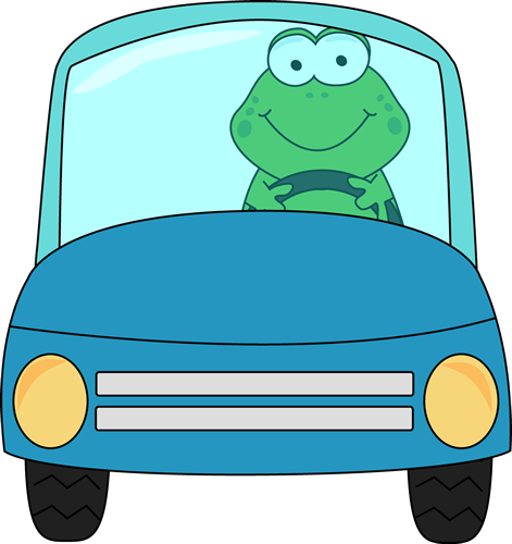 Frog Driving A Car - Boy Driving A Car Clipart (471x500), Png Download