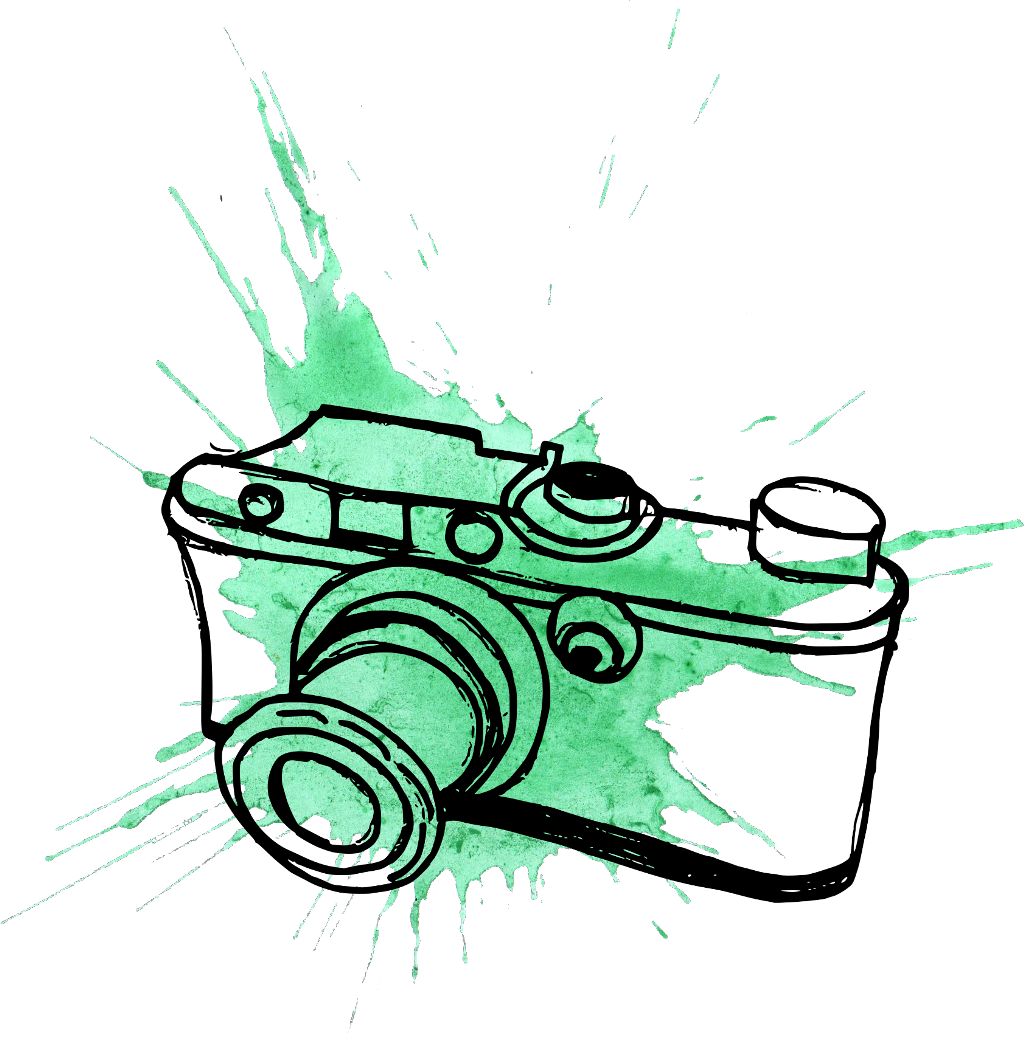 Ftestickers Camera Watercolor Stain Splash Paint Painti - Drawing (1024x1039), Png Download