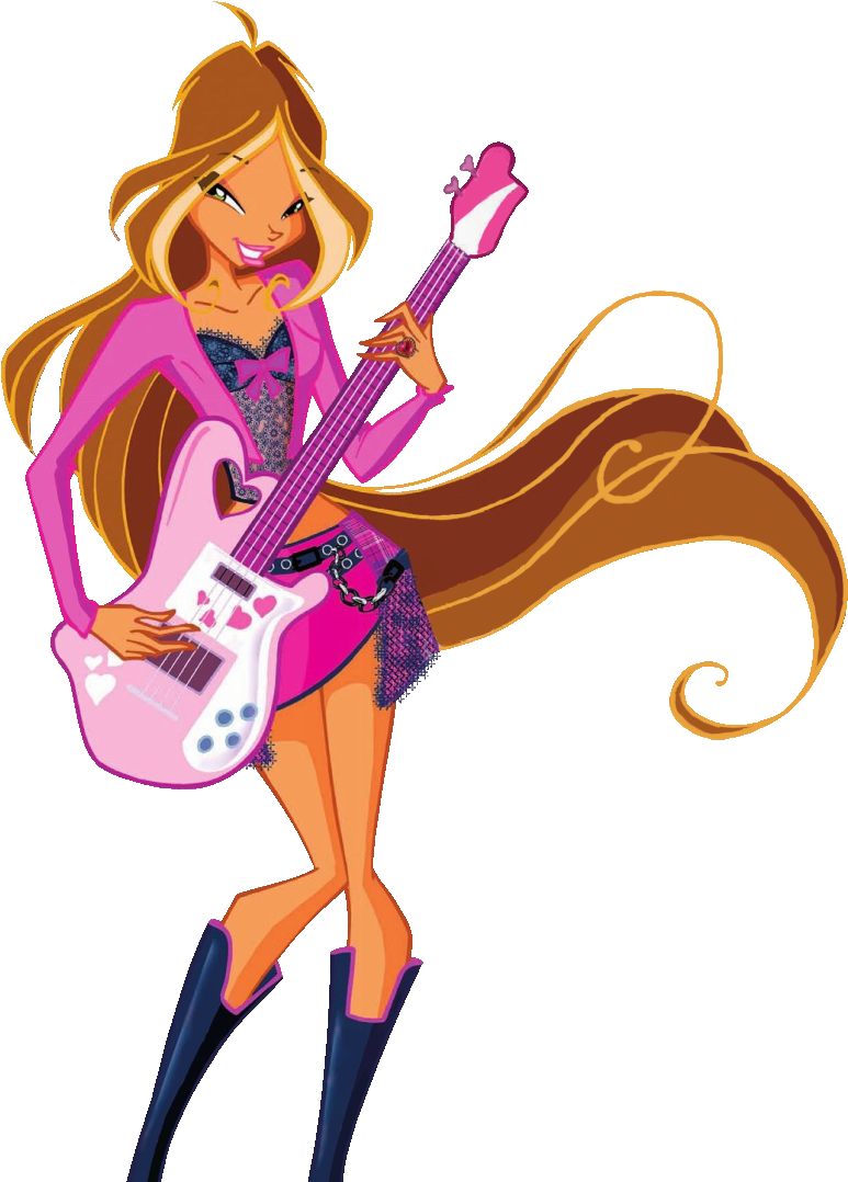 Flora 4 Concert Stock Art - Winx Club Flora Rock (801x1091), Png Download