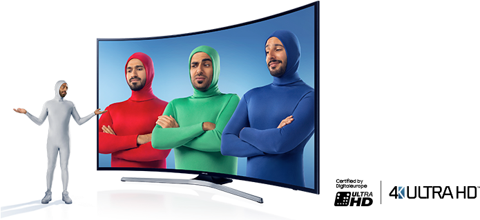 Samsung Uhd 4k Curved Smart Tv - Television (1440x334), Png Download