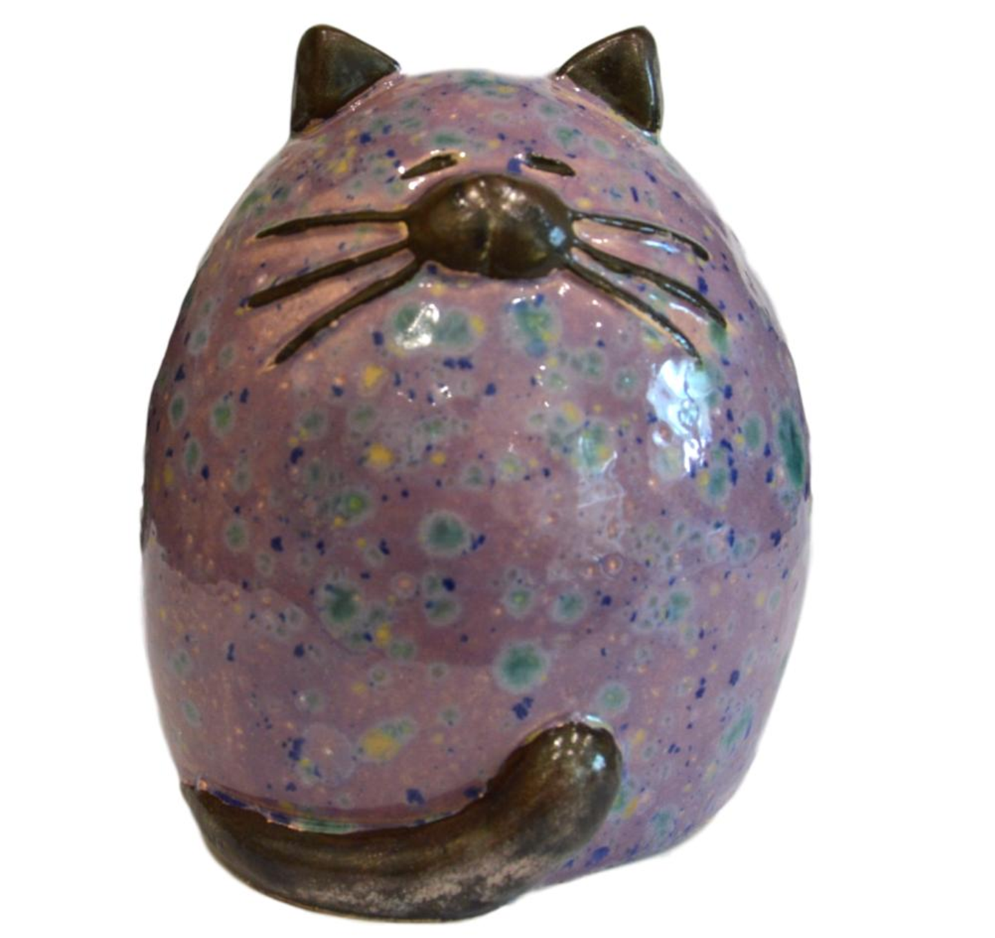 Ceramic Purple Fat Cat - Ceramic (2048x1360), Png Download