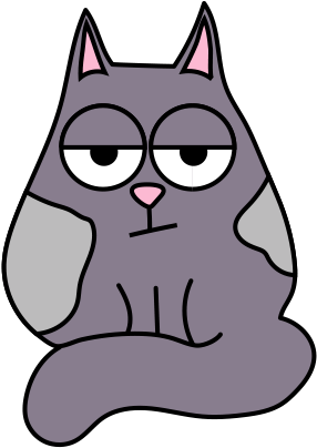 Fat Cat Smoky - Cat (408x408), Png Download