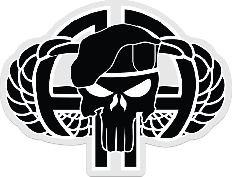 82nd Airborne Punisher Black - 82nd Airborne Punisher (477x363), Png Download