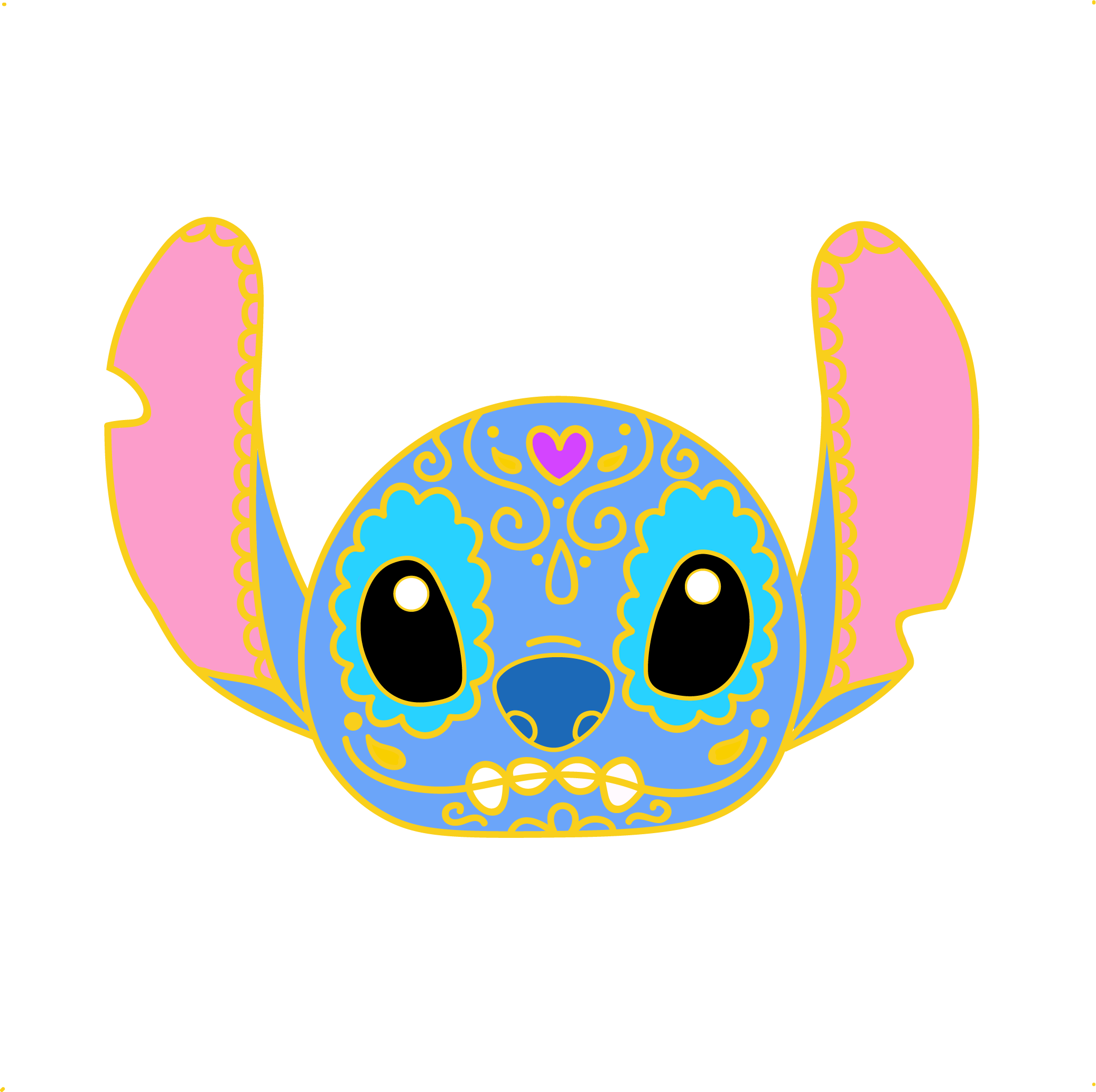 Stitch Sugar Skull Pin From Basura Gang - Lilo And Stitch Sugar Skull (2074x2067), Png Download