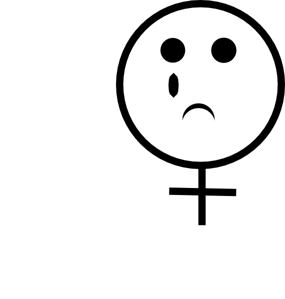 Female Symbol Sad Clip Art - Clip Art (570x598), Png Download