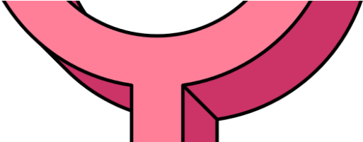 Venus Female Symbol Pseudo 3d Pink (600x200), Png Download