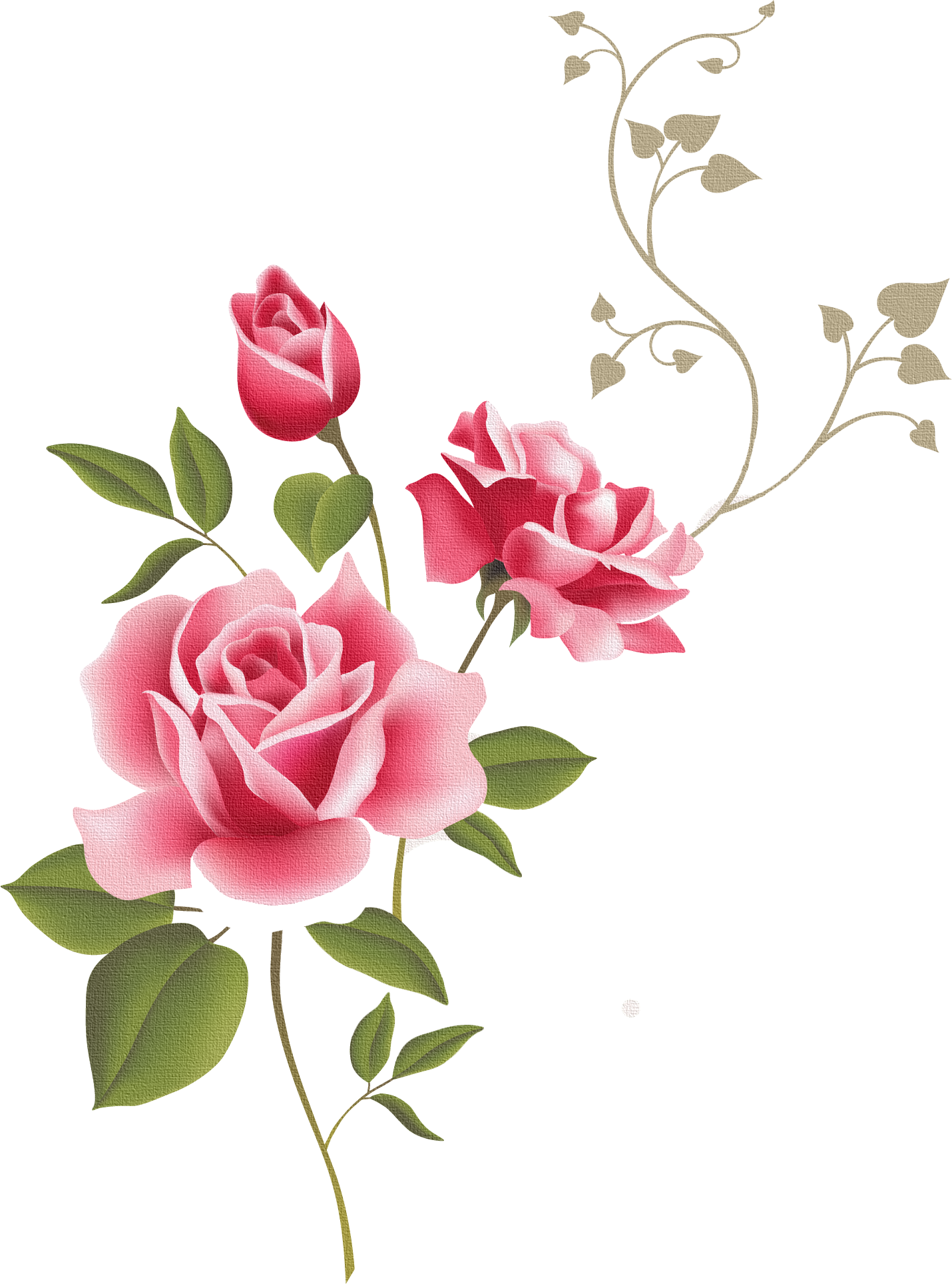 Free - Clip Art Borders Flowers Rose (1430x1927), Png Download