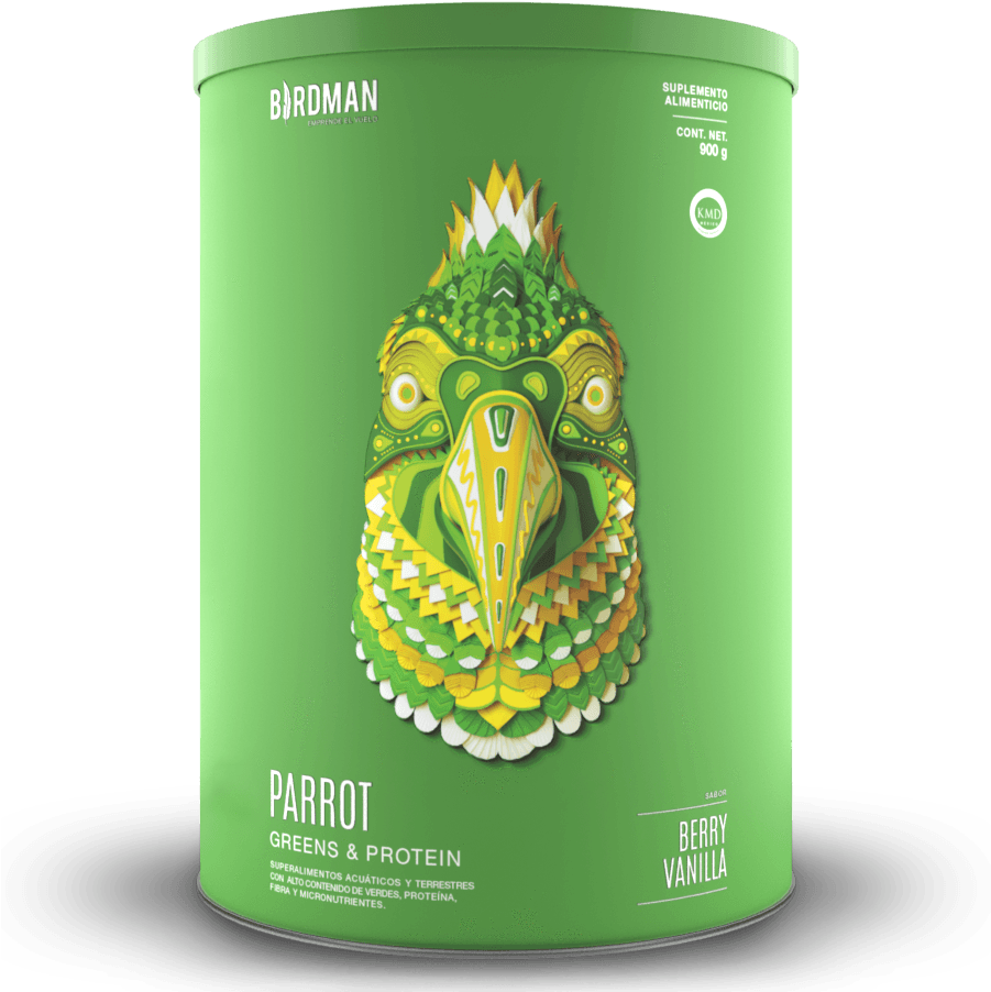 Parrot Greens & Protein - Birdman Proteina Verde (900x1100), Png Download