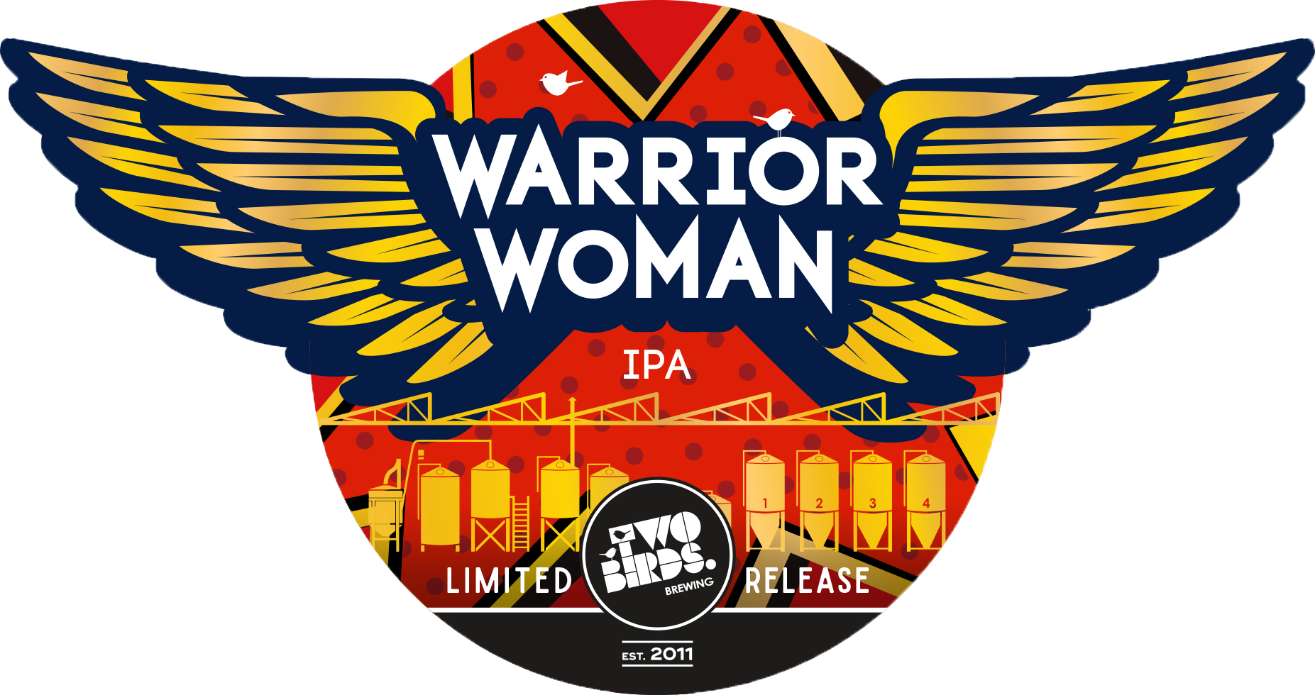 Warrior Woman - Two Birds Brewing (1853x980), Png Download