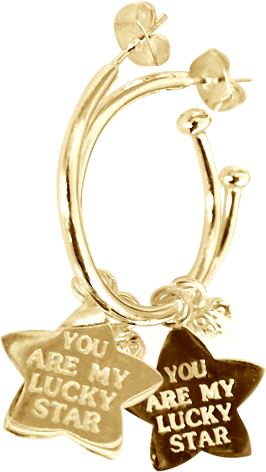 Earring Pipa Lucky Star Gold - Body Jewelry (1080x1080), Png Download