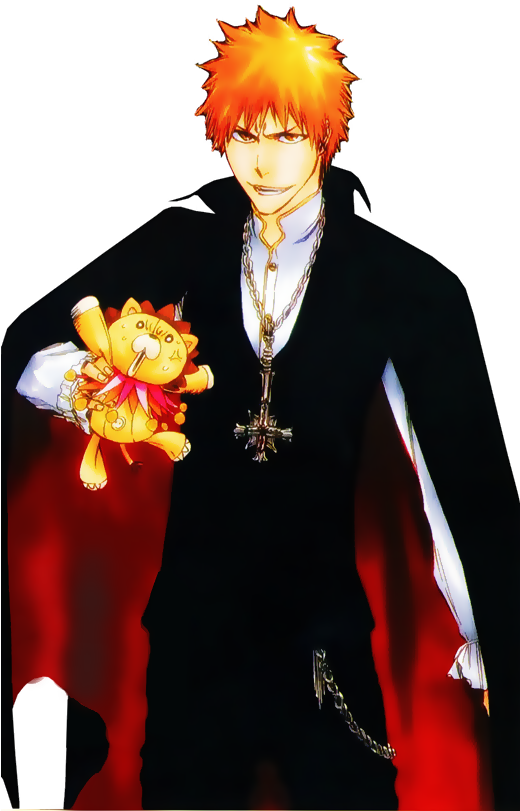 Vampire Kurosaki Ichigo Kon Ichigo Bleach Anime Manga - Cartoon (519x827), Png Download